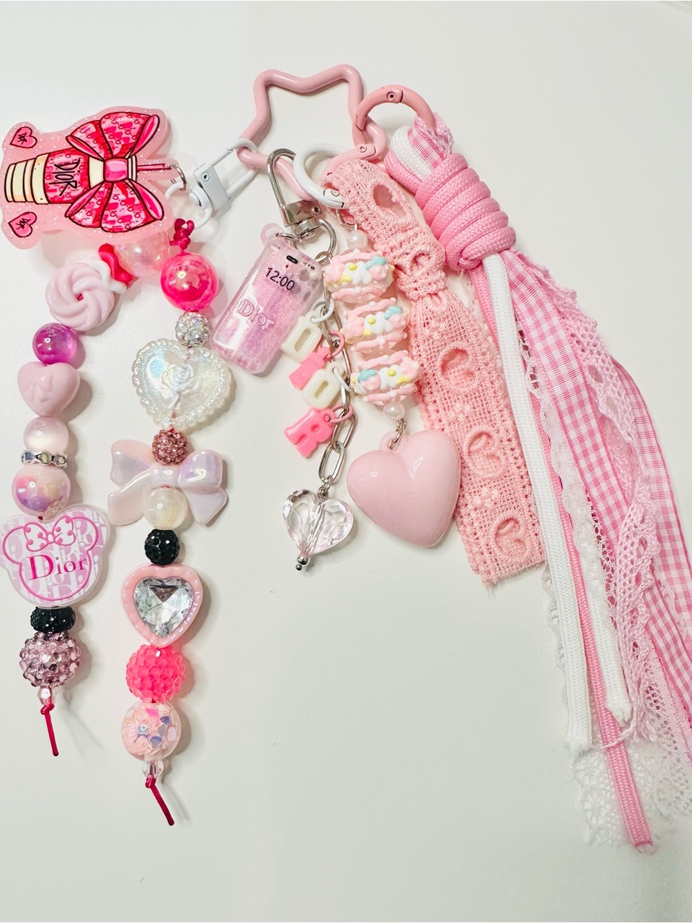 Pretty Beaded Tassel Bag Charm Keychain